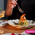 Окрошка с креветками на просекко